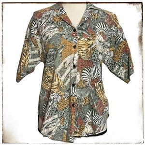 Caribou Blouse M Safari Button Down